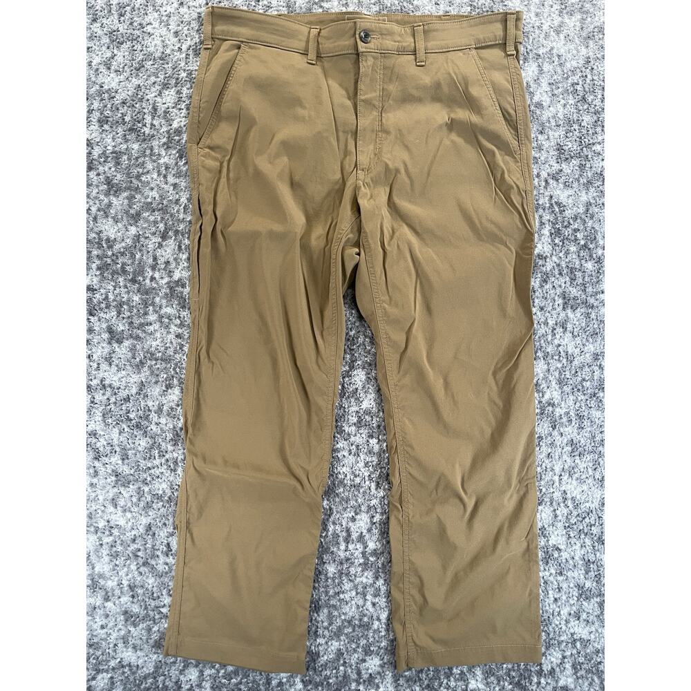 Mens 38x29 Eddie Bauer Classic Fit Canvas Utility Pants Brown Stretch Outdoors